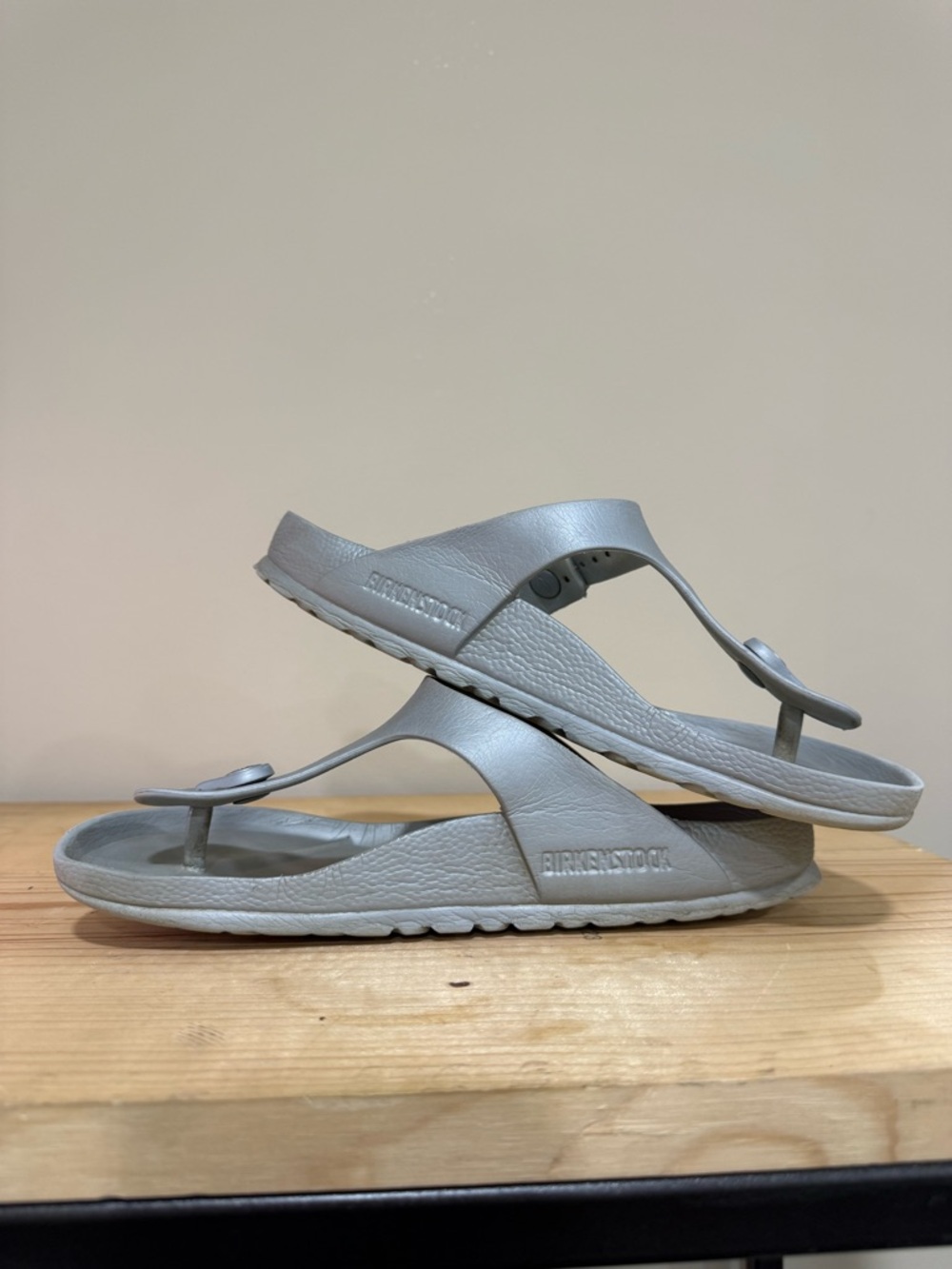 Birkenstock silver sandals size 37 - Picture 3 of 5
